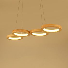 Simplicity Solid Wood Dining Pendant Circle (Option: Bicolor-4heads)