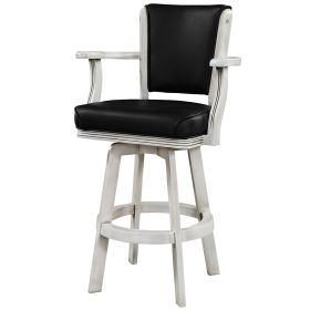 SWIVEL BARSTOOL WITH ARMS (Style: ANTIQUE WHITE)