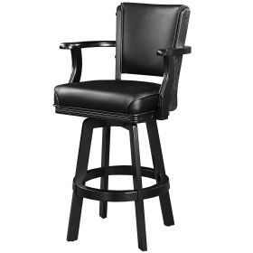 SWIVEL BARSTOOL WITH ARMS (Style: BLACK)