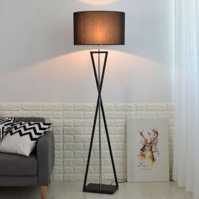 Living Room Floor Lamp Simple Sofa Vertical Table (Option: Linen and chrome-220V EU)