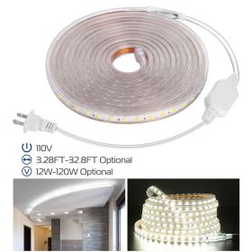 32.8ft/10m LED Strip Light 110V IP65 Waterproof 2500LM Dimmable Rope Light SMD 5050 6000K Cold White Warm (Light Color: Cold)